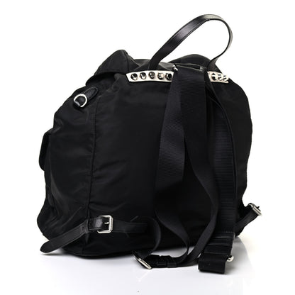 Prada Nylon New Vela Studded Backpack Black Fuoco 2 of 4