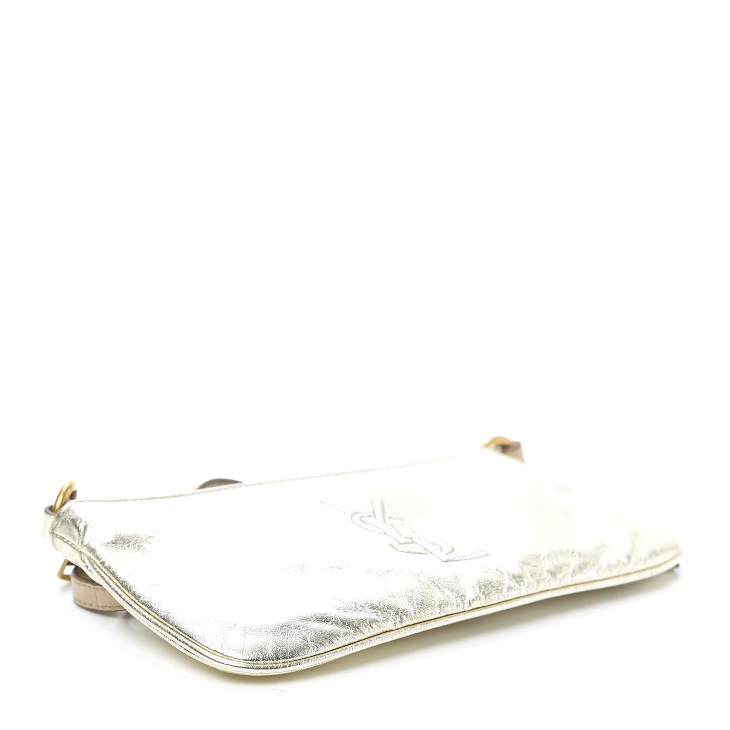 Metallic Calfskin Monogram Pouch Gold