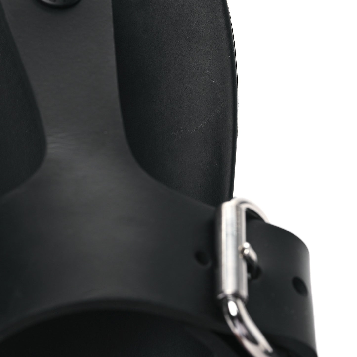 EVA Rubber Buckled Lug Sole 20mm Thong Sandals 38 Black
