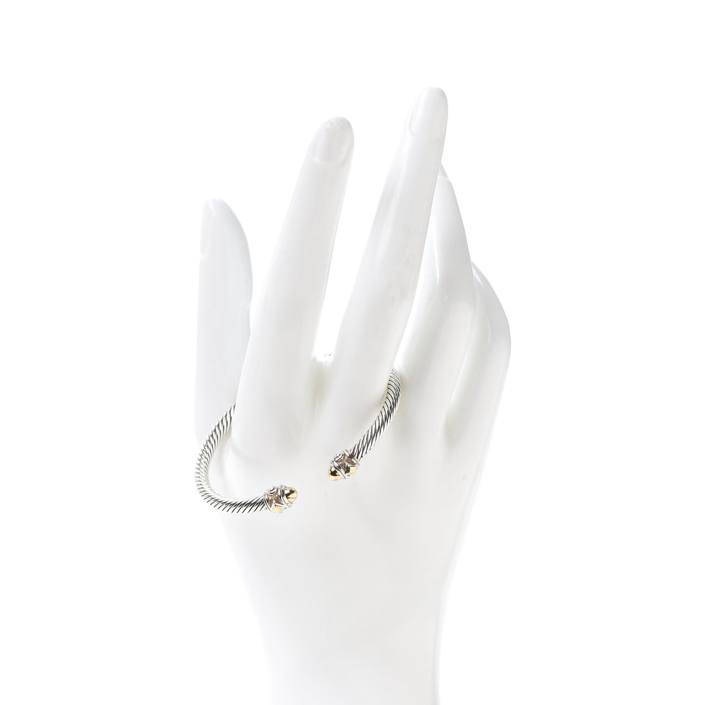 Sterling Silver 18K Yellow Gold 3.5mm Cable Renaissance Bracelet