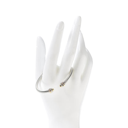 David Yurman Sterling Silver 18K Yellow Gold 3.5mm Cable Renaissance Bracelet 2 of 4