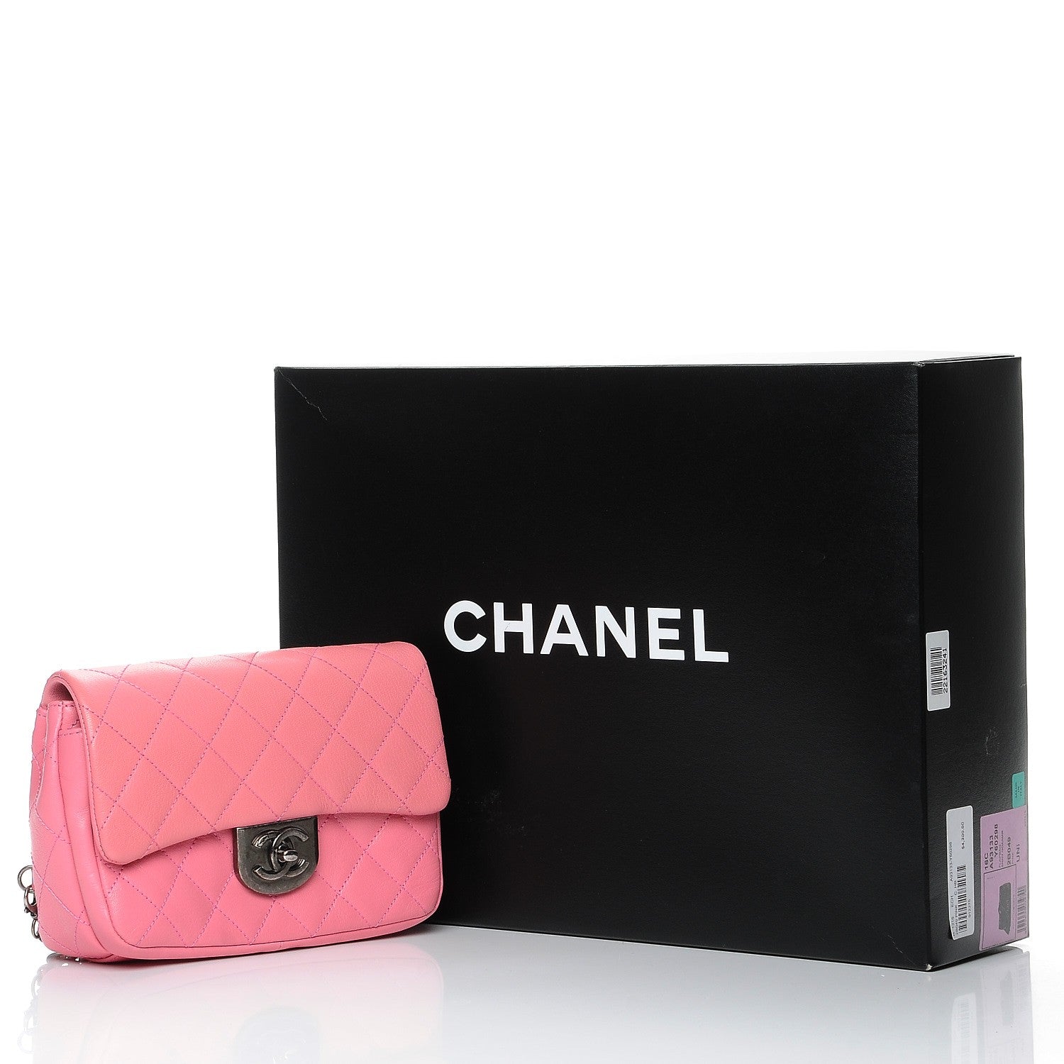 Chanel Shiny Goatskin Quilted Small Double Carry Waist Chain Flap Pink 8 of 8