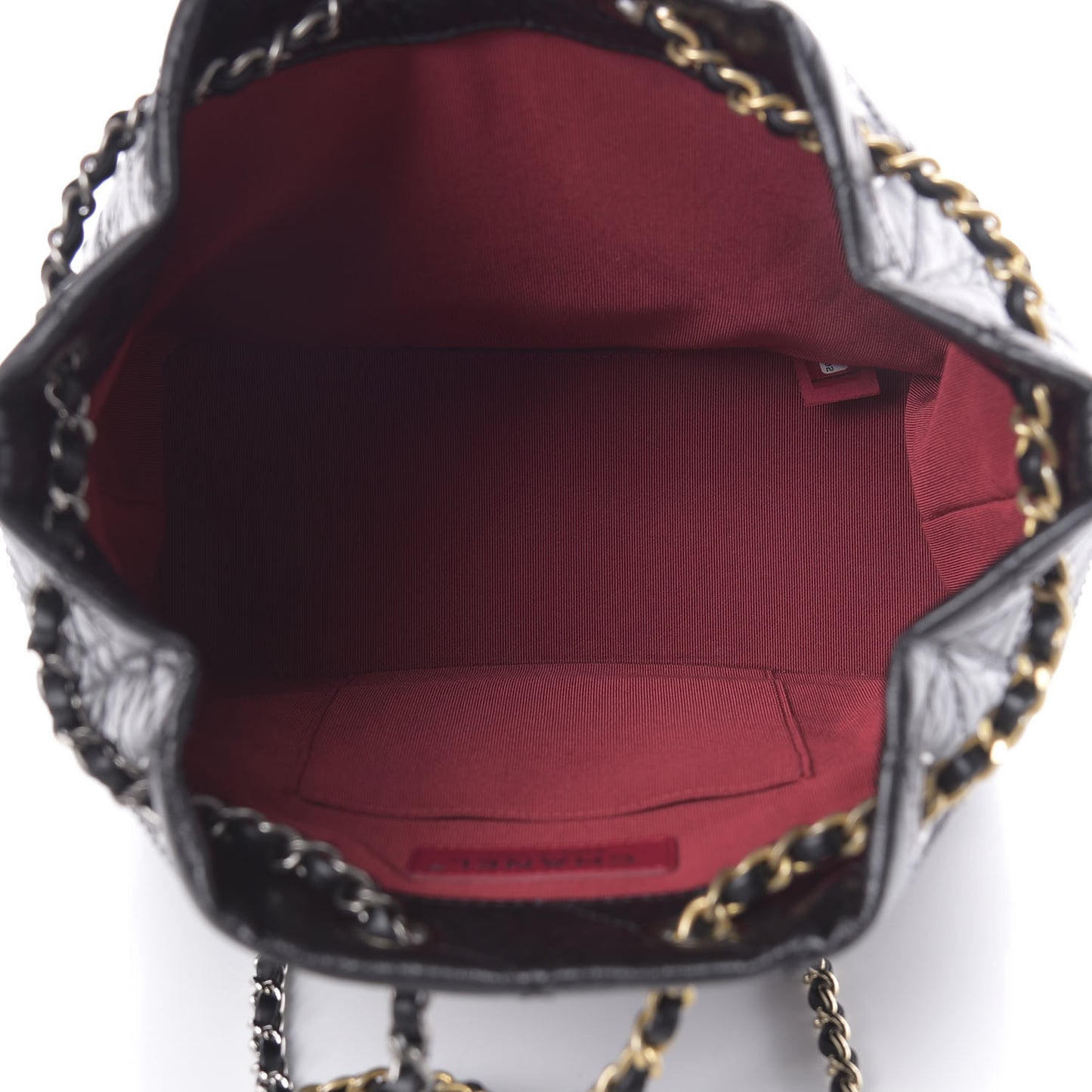 Aged Calfskin Quilted Small Gabrielle Backpack Black