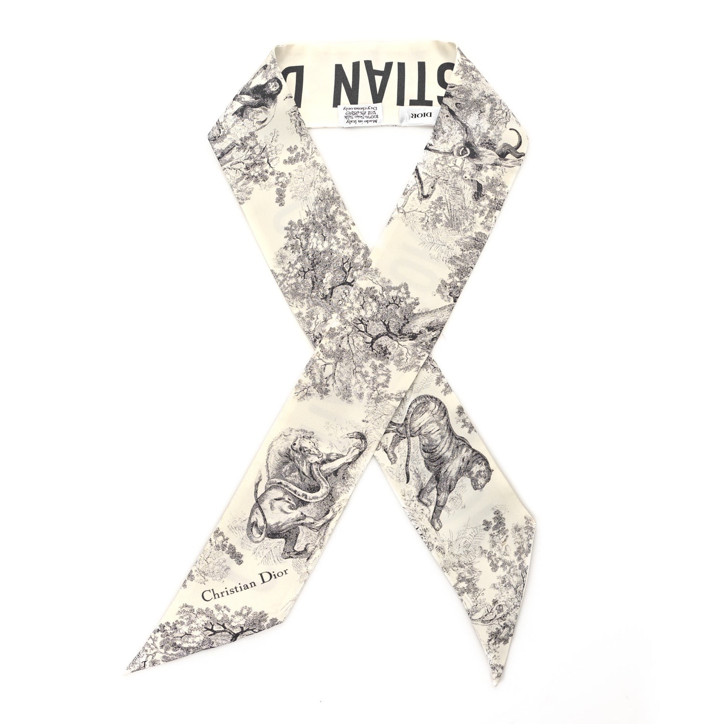 Silk Toile De Jouy Mitzah Scarf White