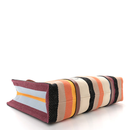 Chloe Cotton Calfskin Large Woody Striped Tote Multicolor 4 of 11