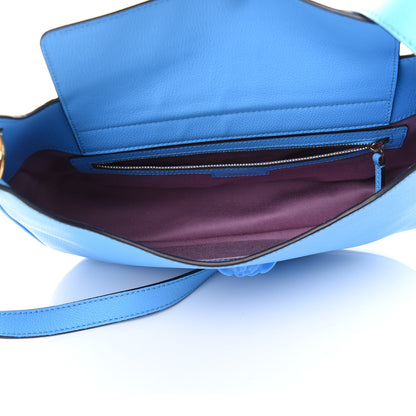 Versace Grained Calfskin La Medusa Medium Hobo Crossbody Blue 4 of 4