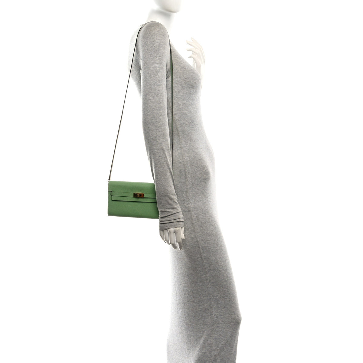 Epsom Verso Kelly Wallet To Go Vert Criquet Bleu Brume