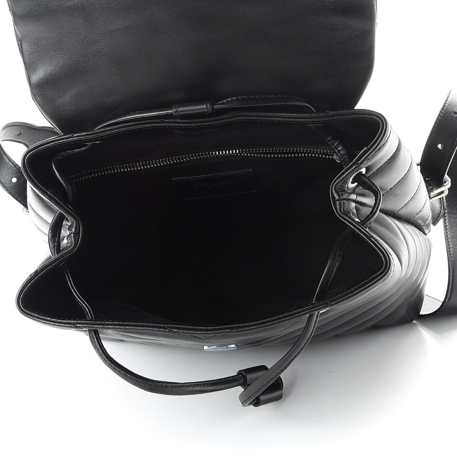 Saint Laurent Calfskin Y Quilted Monogram Small Loulou Backpack Black 4 of 8