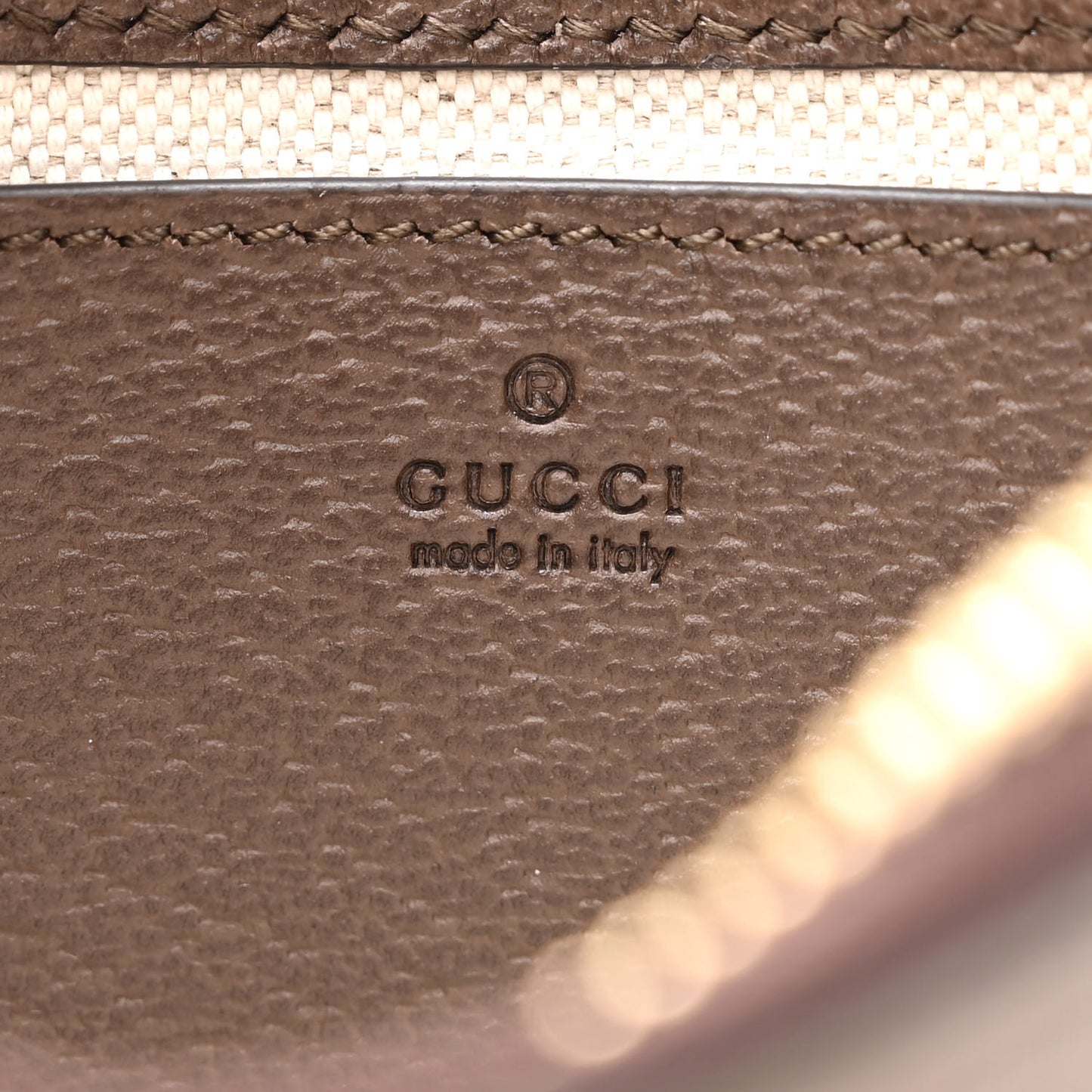 GG Supreme Monogram Textured Dollar Calfskin Mini Ophidia Chain Bag Beige Ebony