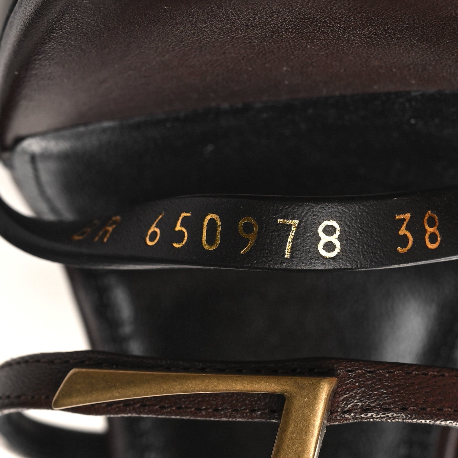 Saint Laurent Calfskin Cassandra Palm Logo 110 Ankle Strap Sandals 38 Black 6 of 9