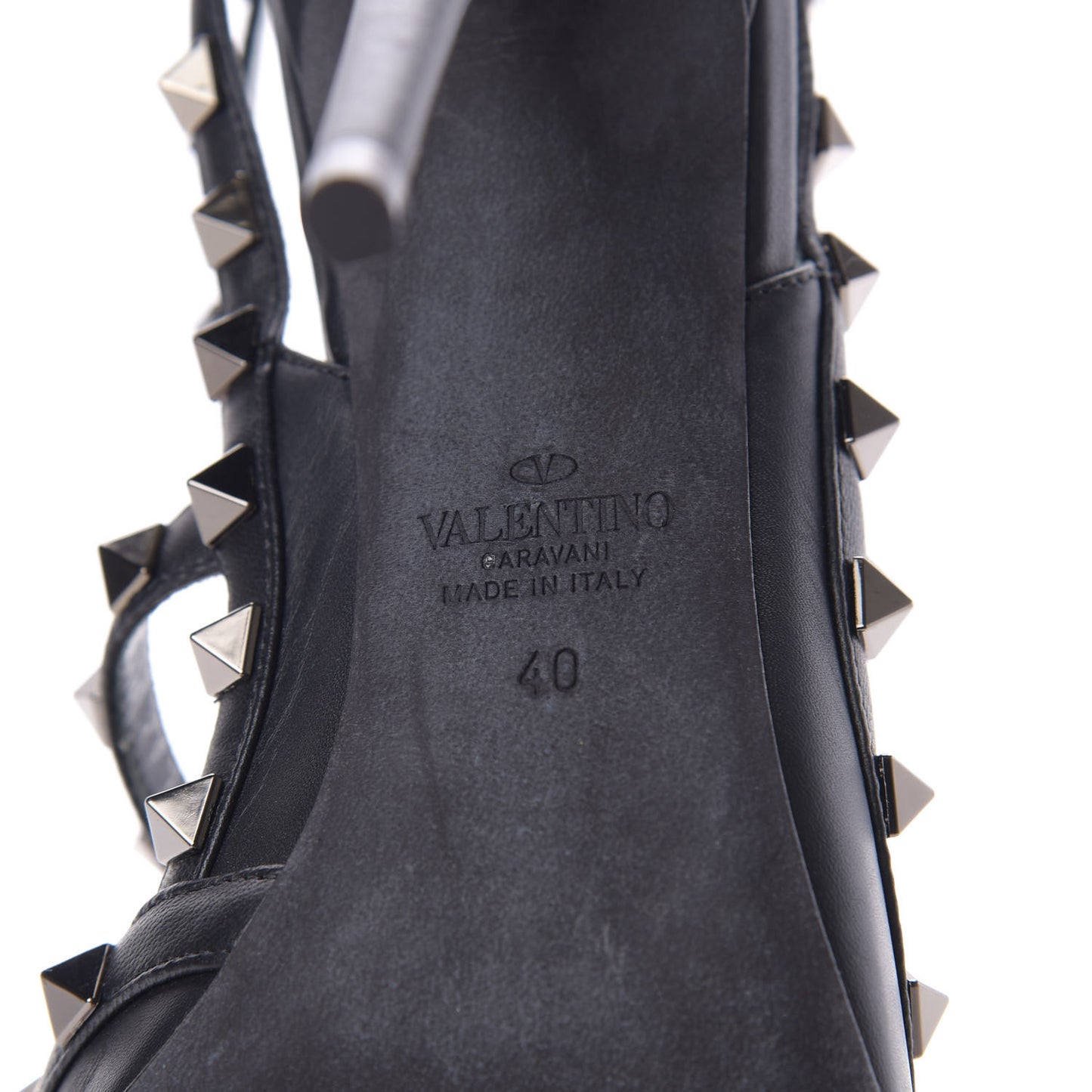 Nappa Rockstud Ankle Strap Pumps 40 Black