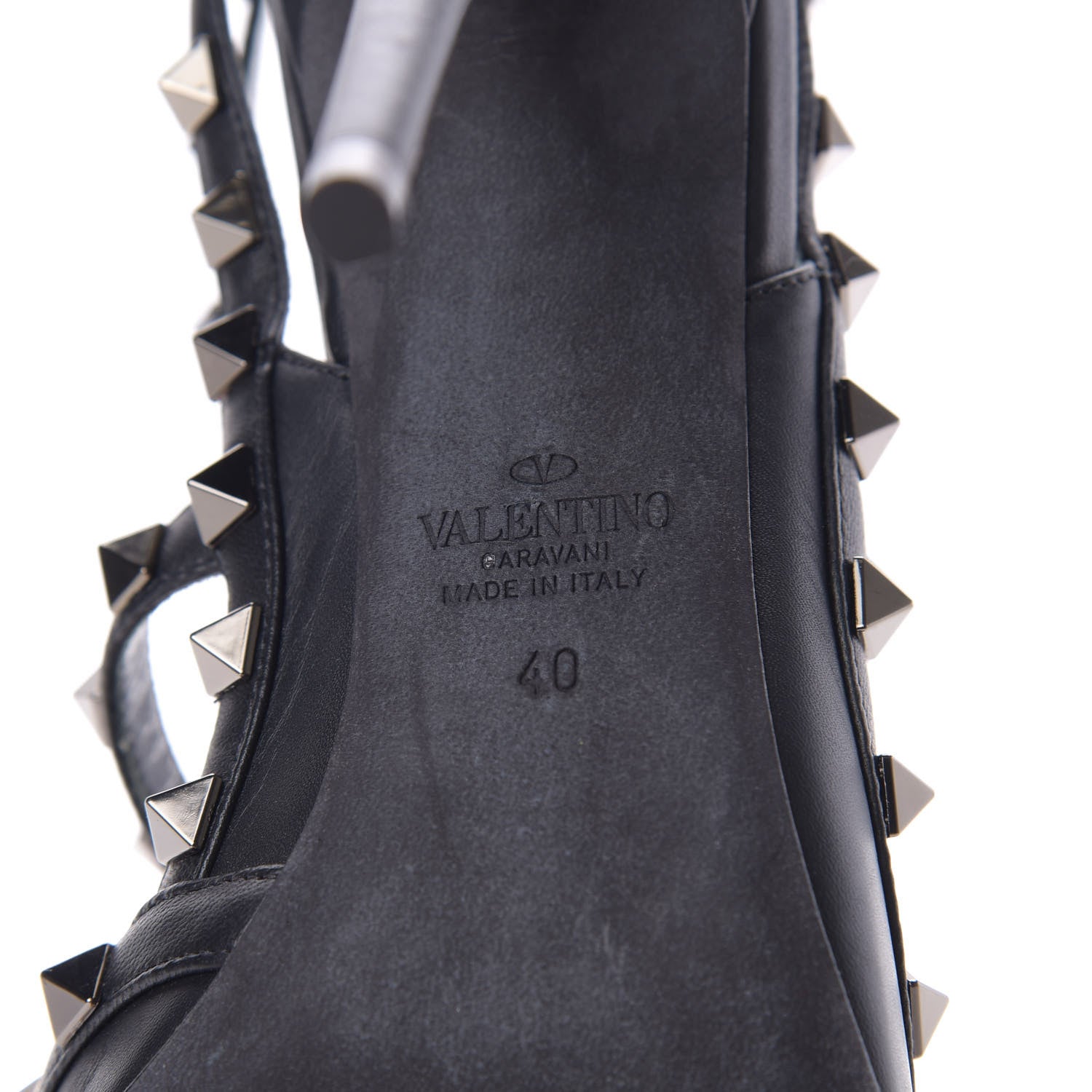 Valentino Garavani Nappa Rockstud Ankle Strap Pumps 40 Black 7 of 8
