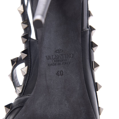 Valentino Garavani Nappa Rockstud Ankle Strap Pumps 40 Black 7 of 8