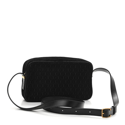 Saint Laurent Suede Monogram All Over Camera Bag Black 3 of 10