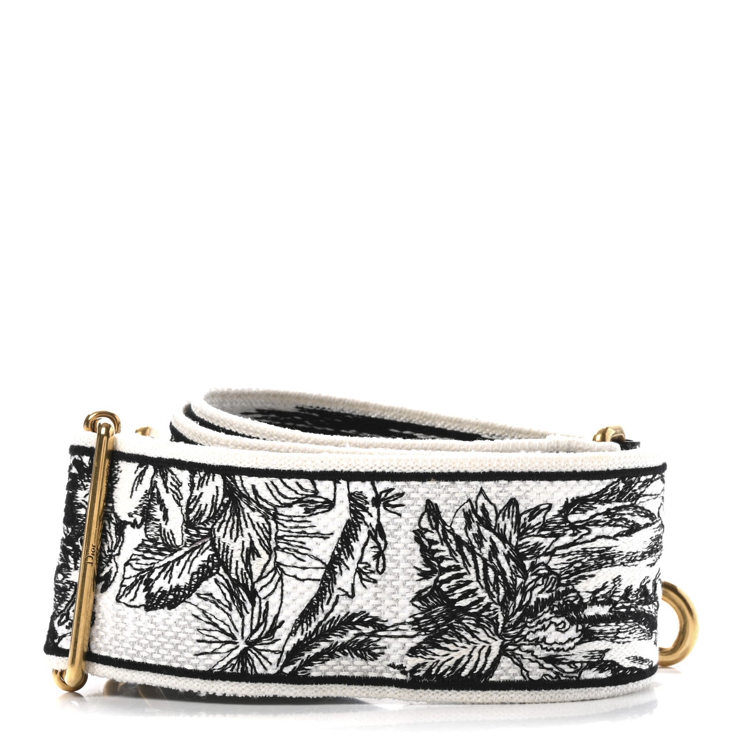 Christian Dior Canvas Embroidered Toile De Jouy Voyage Shoulder Strap White Black 2 of 7