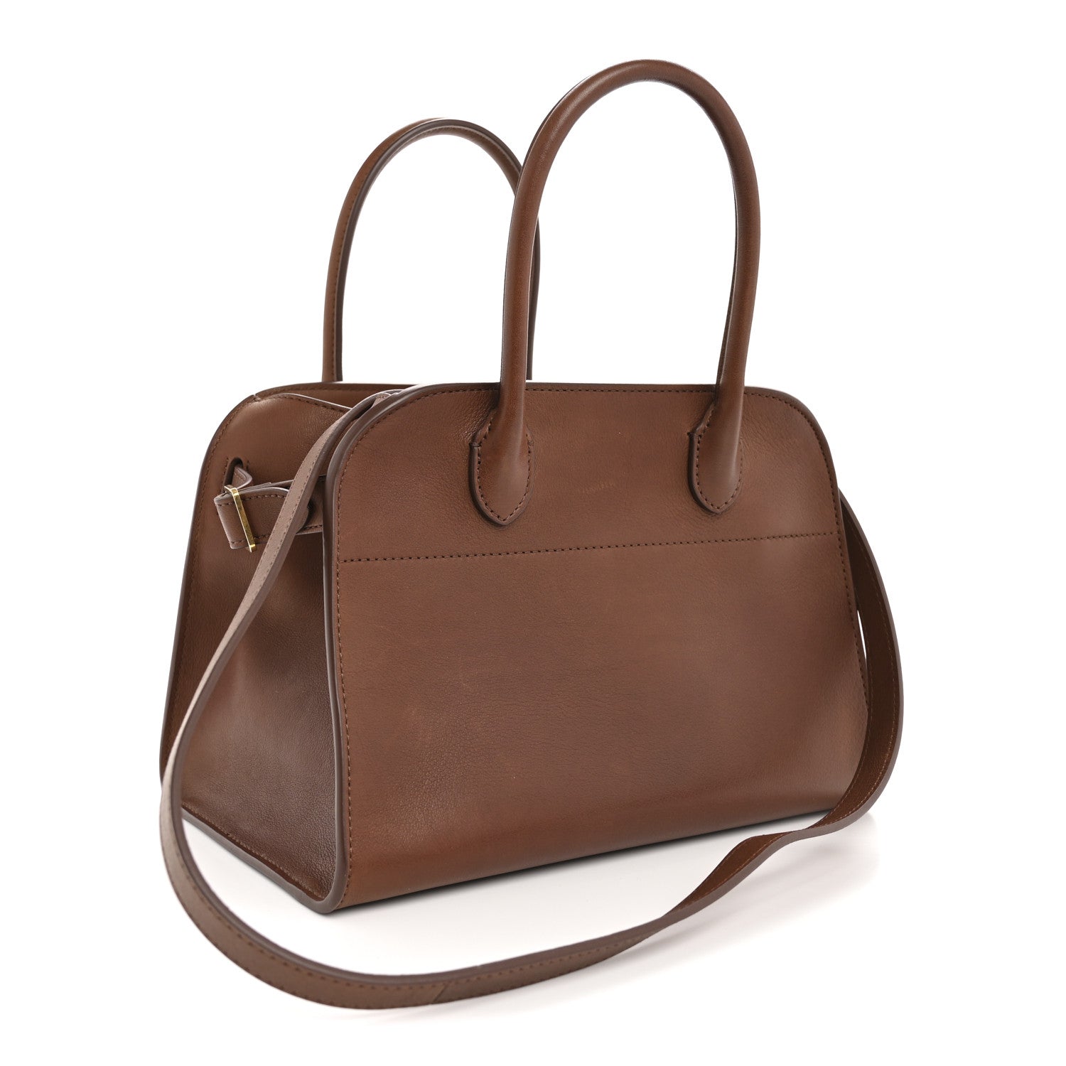 The Row Polished Saddle Calfskin Soft Margaux 10 Bag New Burgundy 3 of 10