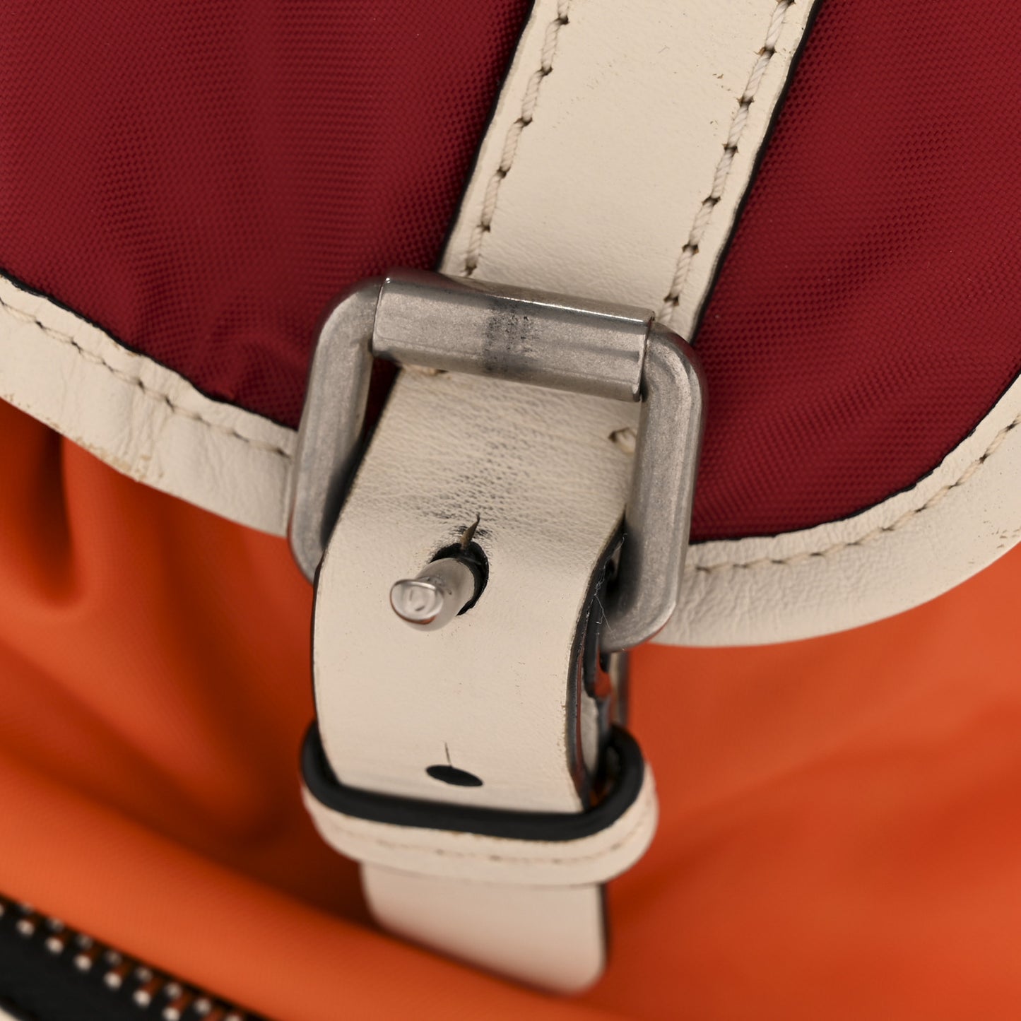 Nylon Medium Colorblock Rucksack Backpack Orange Red Parade