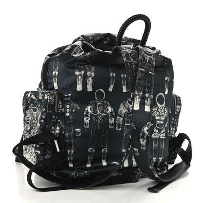 Chanel Sequin Nylon Lambskin Astronaut Essentials Backpack Black White 3 of 9