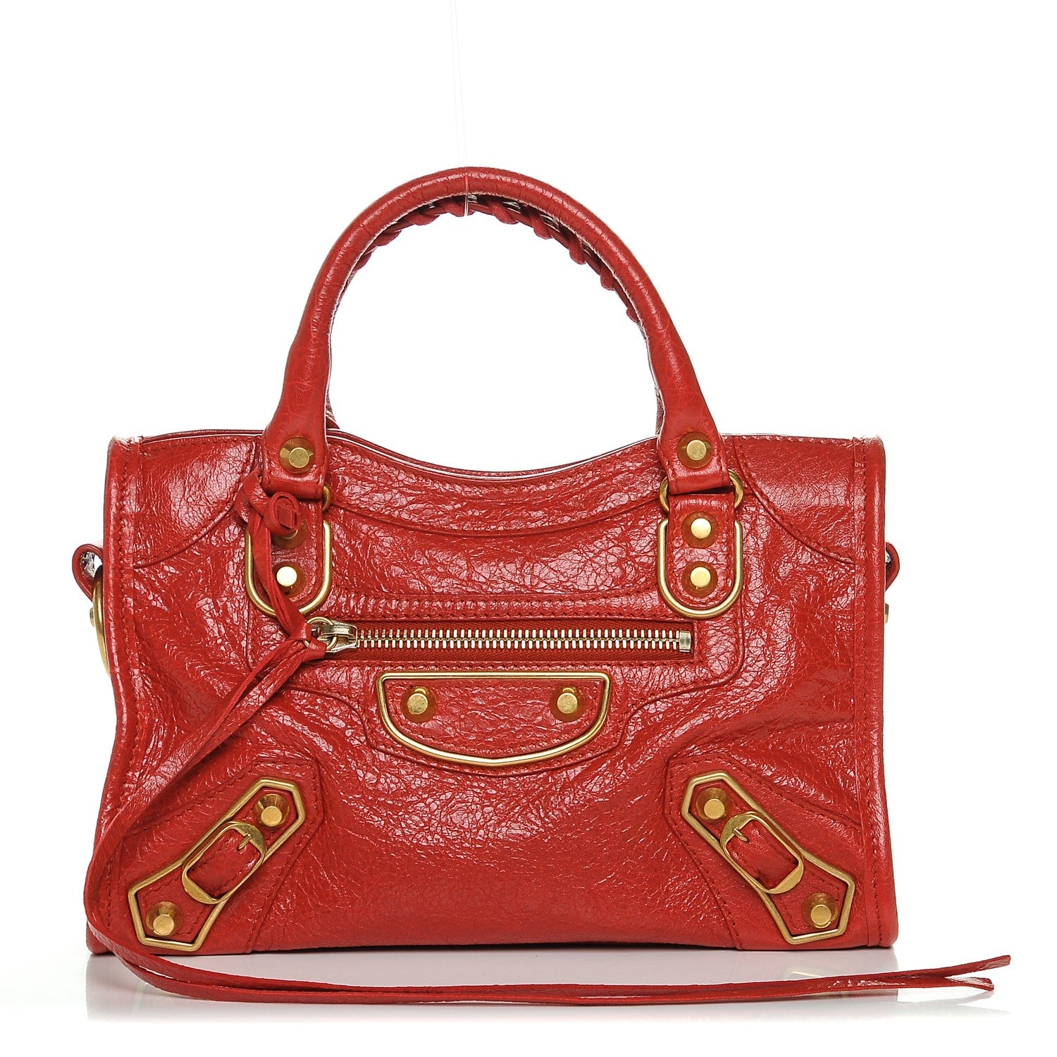 Balenciaga Agneau Gold Metallic Edge Hardware Mini City Rouge Rubis 1 of 7