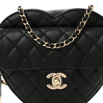 Chanel Lambskin Quilted CC In Love Heart Bag Black 8 of 11