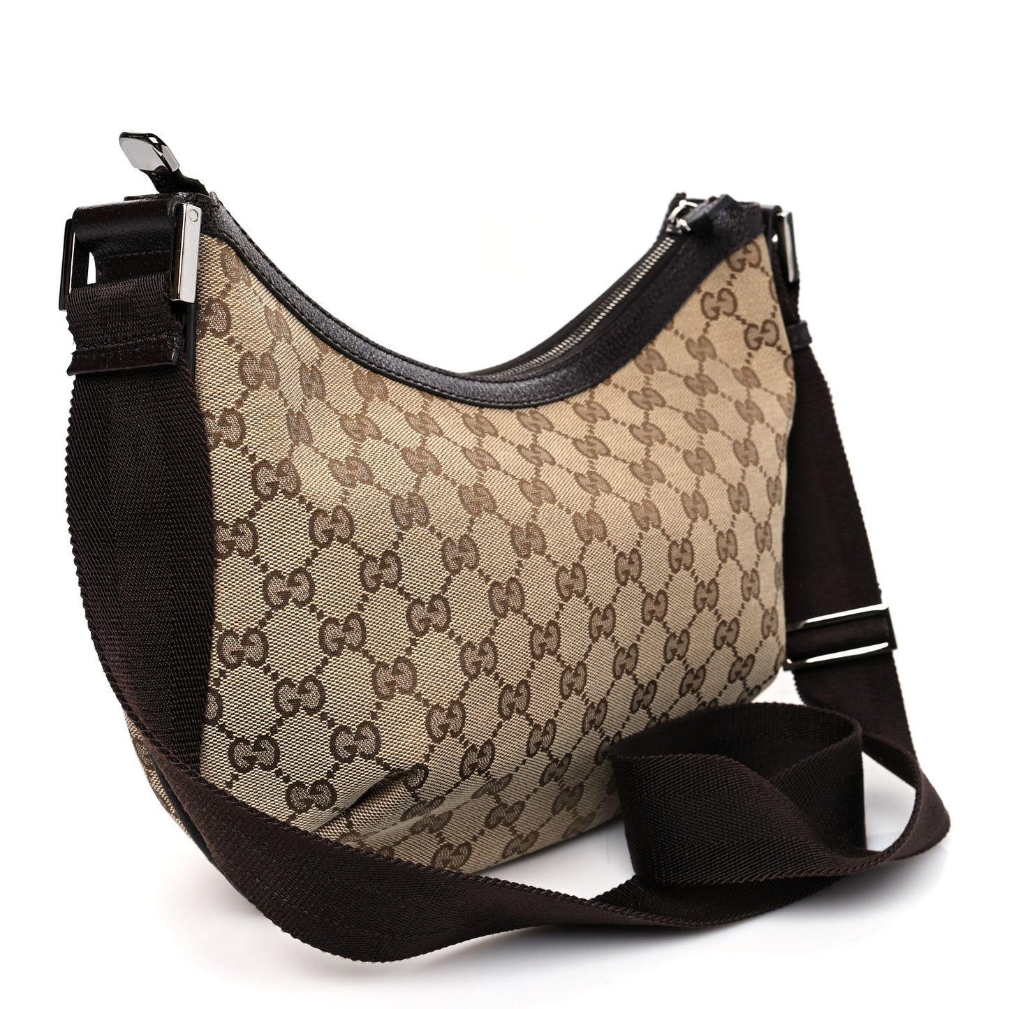 Monogram Medium Half Moon Hobo Dark Brown