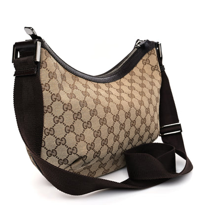 Gucci Monogram Medium Half Moon Hobo Dark Brown 2 of 8