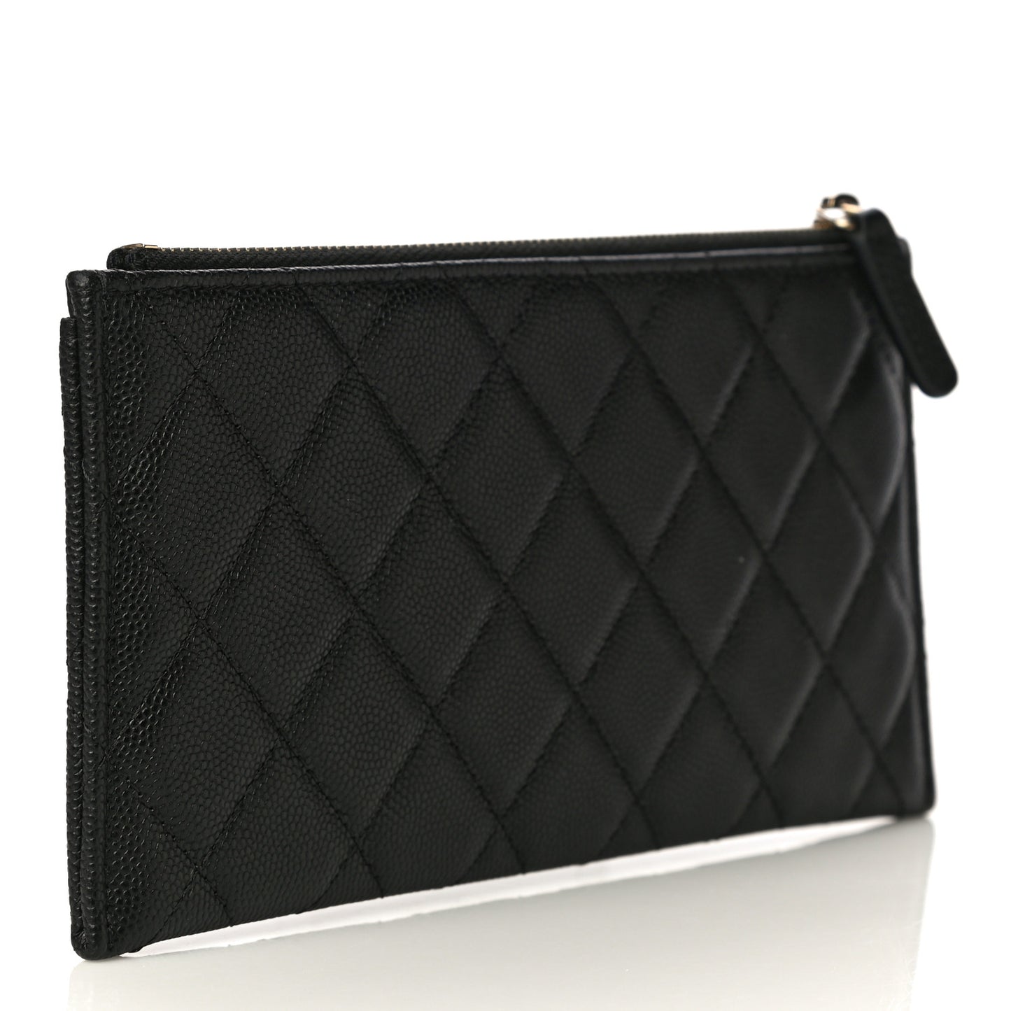 Caviar Quilted Classic Zip Pouch Black