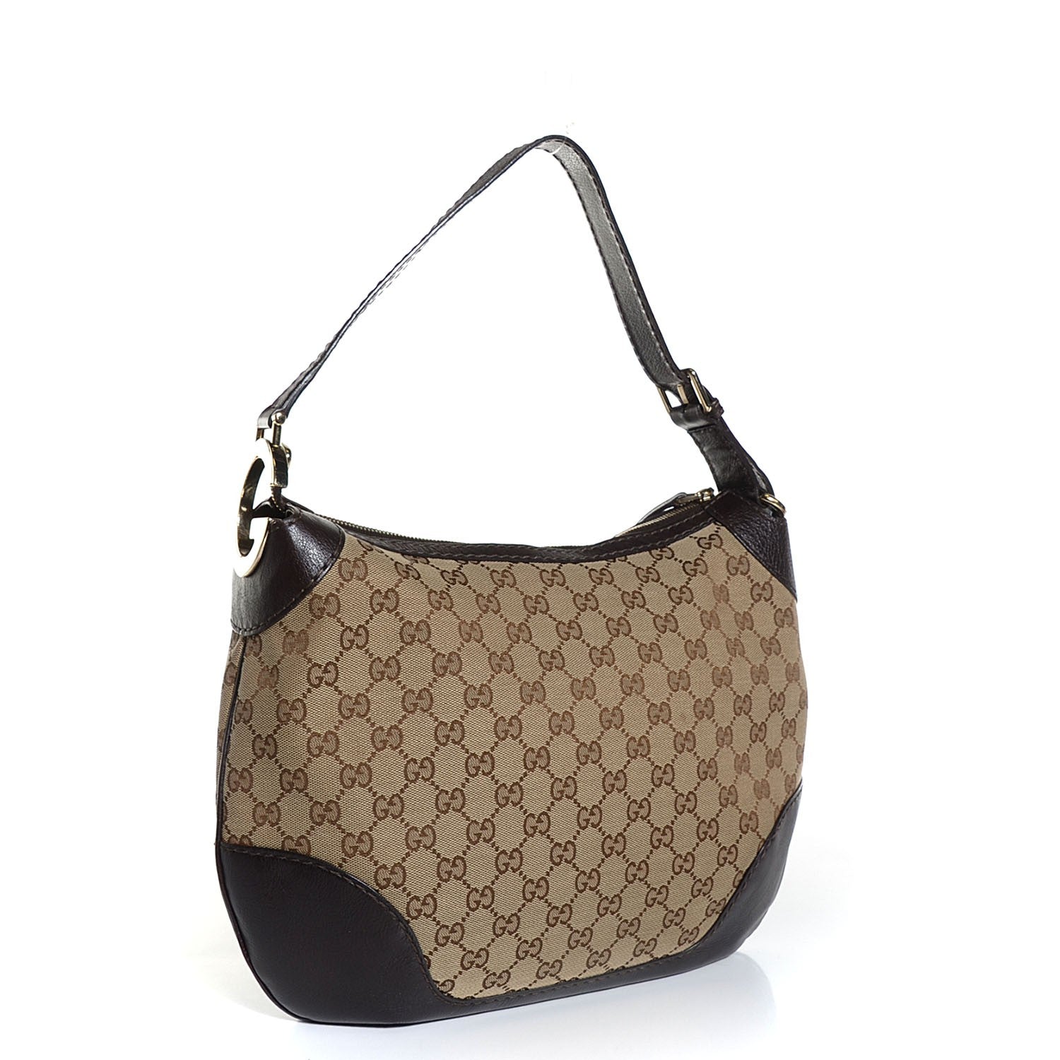 Gucci Monogram Charlotte Medium Hobo Brown 3 of 7