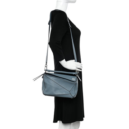 Loewe Calfskin Small Puzzle Bag Stone Blue 3 of 9