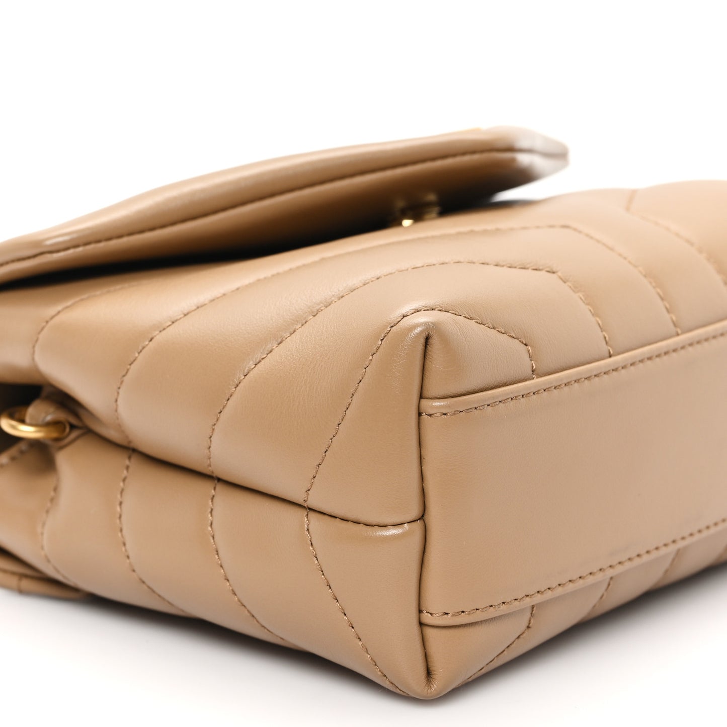 Calfskin Y Quilted Monogram Toy Loulou Crossbody Bag Natural Tan
