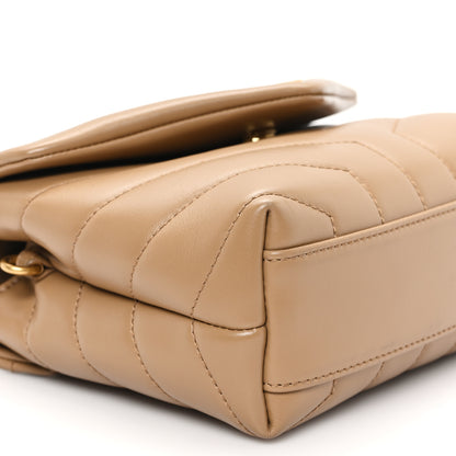 Saint Laurent Calfskin Y Quilted Monogram Toy Loulou Crossbody Bag Natural Tan 9 of 11