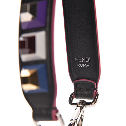 Fendi Vitello Dolce Plexiglass Studded Mini Strap You Black Multicolor 4 of 5