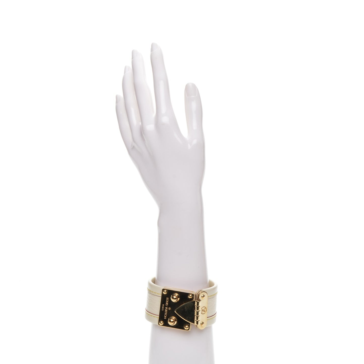 Chèvre Suhali S Lock Bracelet M White