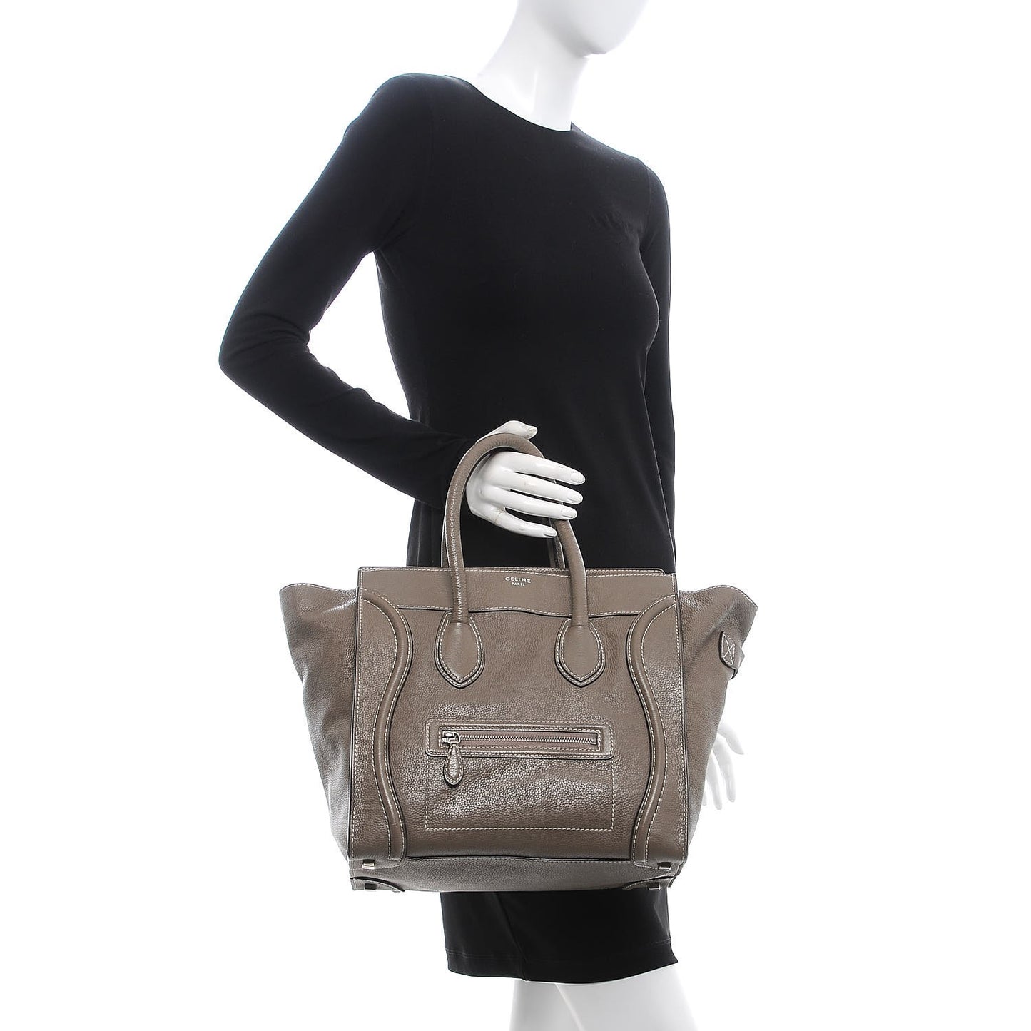 Drummed Calfskin Mini Luggage Souris