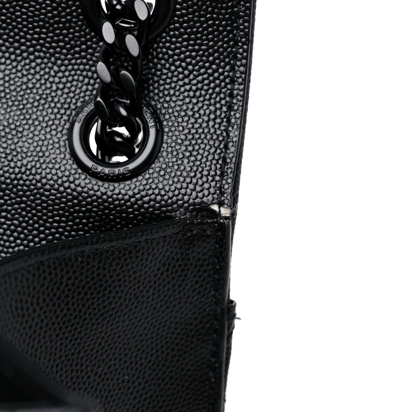 Grain De Poudre Textured Mixed Matelasse Triquilt Medium Monogram Satchel Black