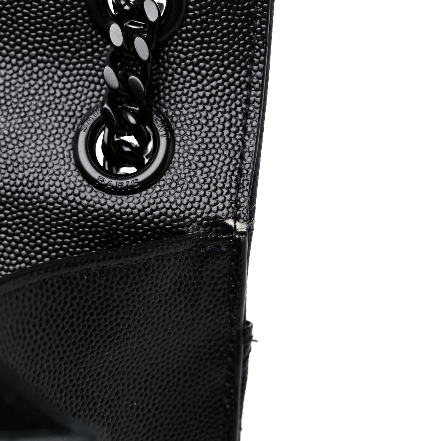 Saint Laurent Grain De Poudre Textured Mixed Matelasse Triquilt Medium Monogram Satchel Black 13 of 13