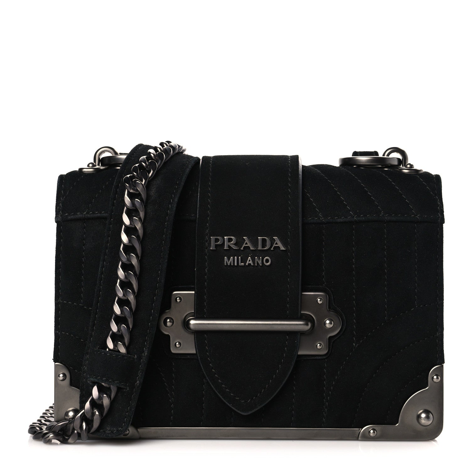 Prada Velvet Impuntu Cahier Bag Black 1 of 8