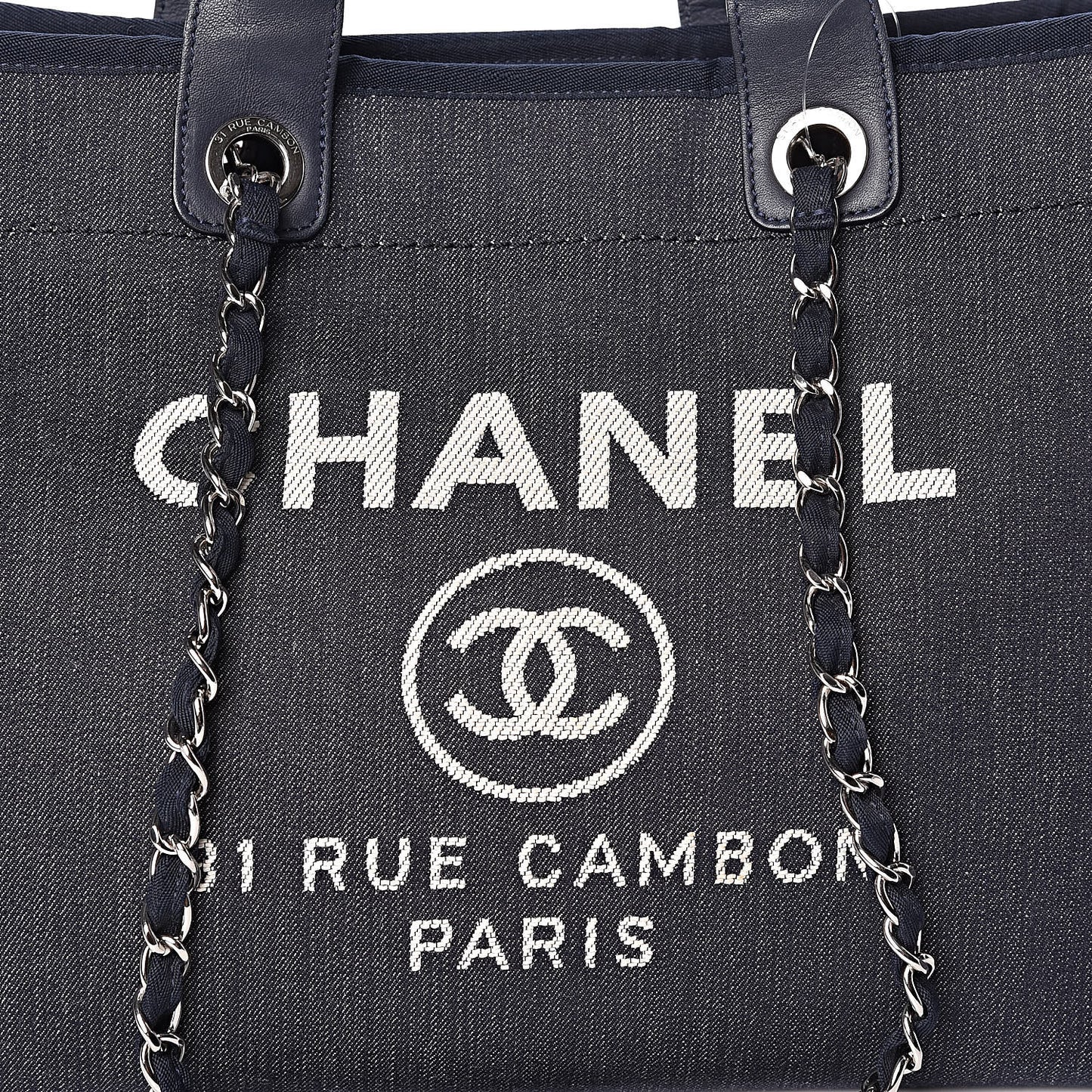 Denim Large Deauville Tote Dark Blue