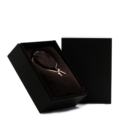 Hermes 18K Rose Gold Diamond Kelly Gavroche Necklace XS 6 of 6