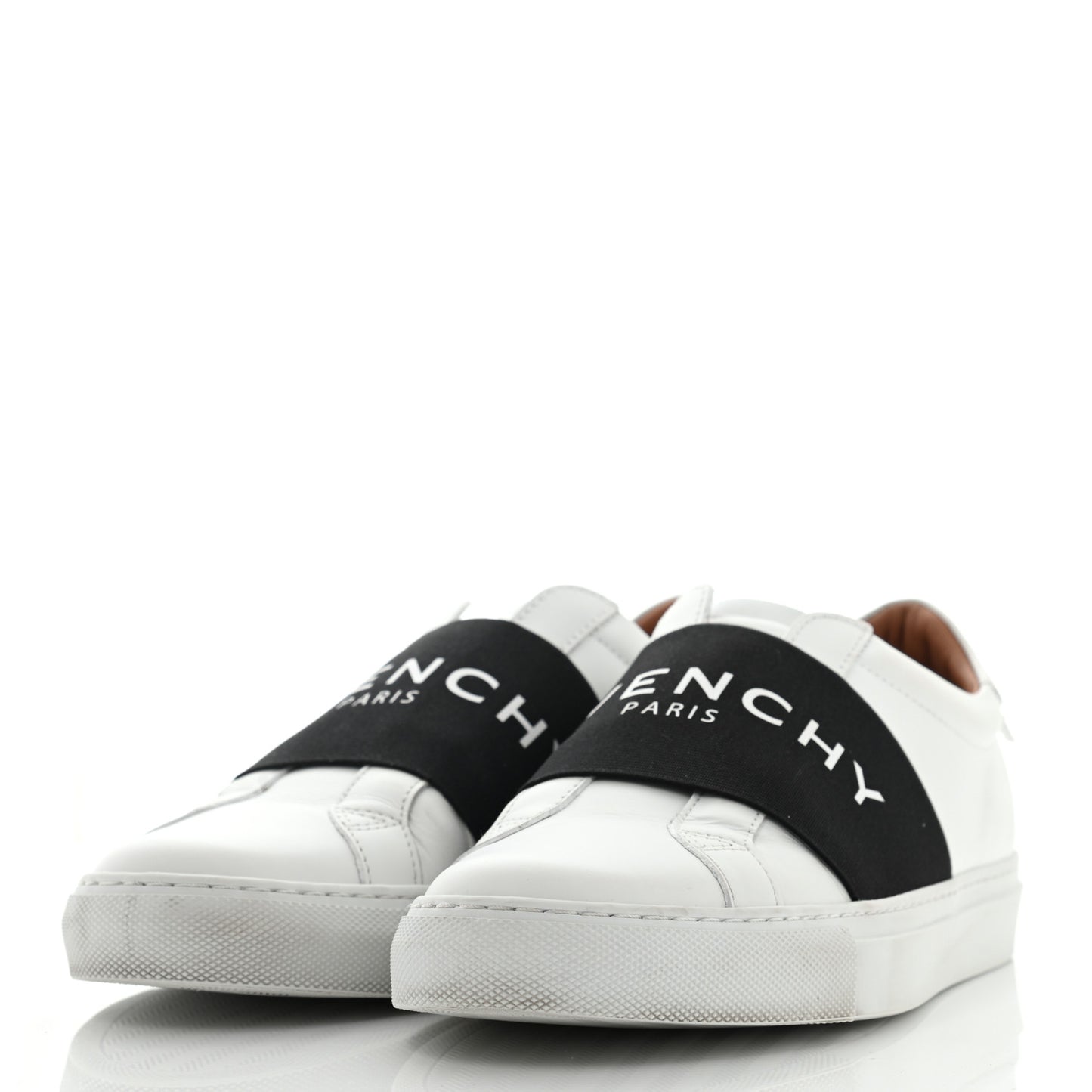 Calfskin Band Logo Womens Urban Street Sneakers 39 White Black