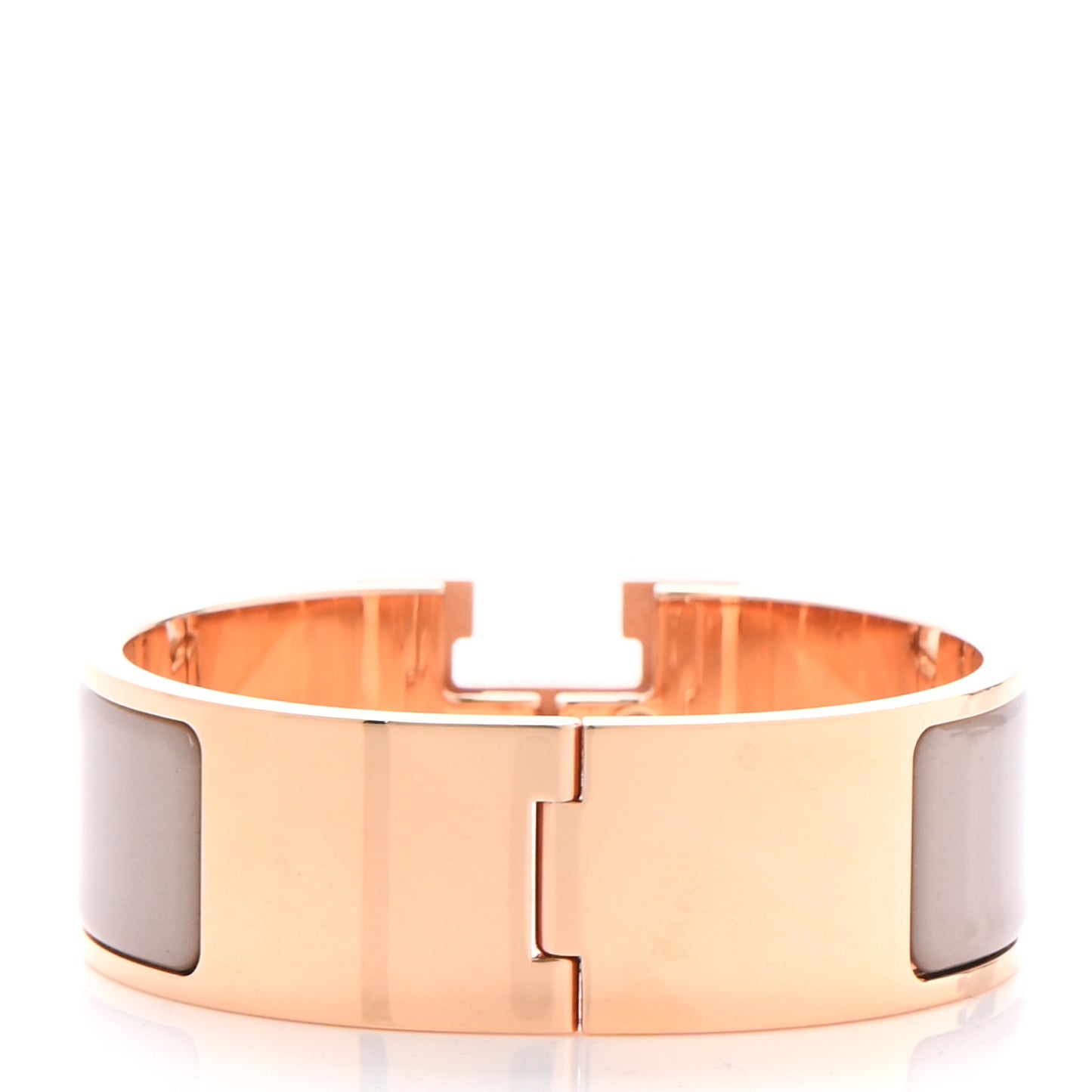 Enamel Wide Clic Clac H Bracelet GM Marron Glace