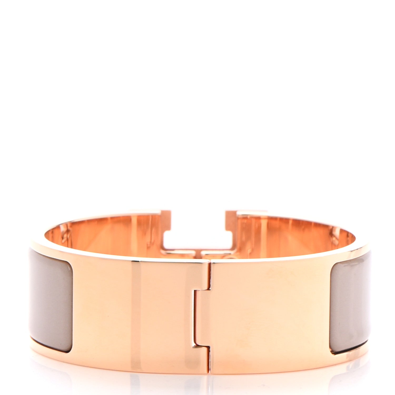 Hermes Enamel Wide Clic Clac H Bracelet GM Marron Glace 3 of 4