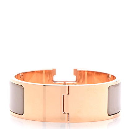 Hermes Enamel Wide Clic Clac H Bracelet GM Marron Glace 3 of 4