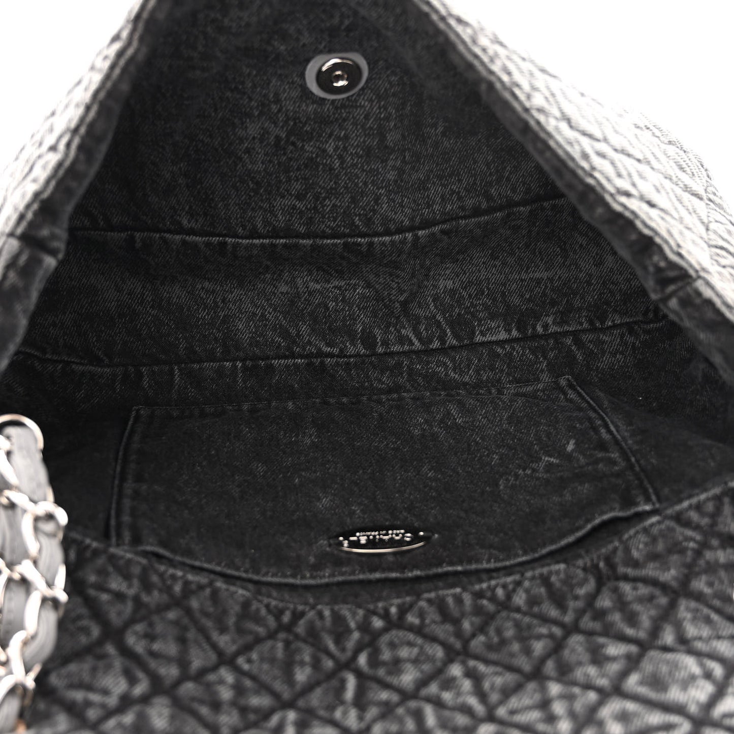 Denim Quilted Denimpression Flap Grey Black