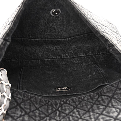 Chanel Denim Quilted Denimpression Flap Grey Black 5 of 11