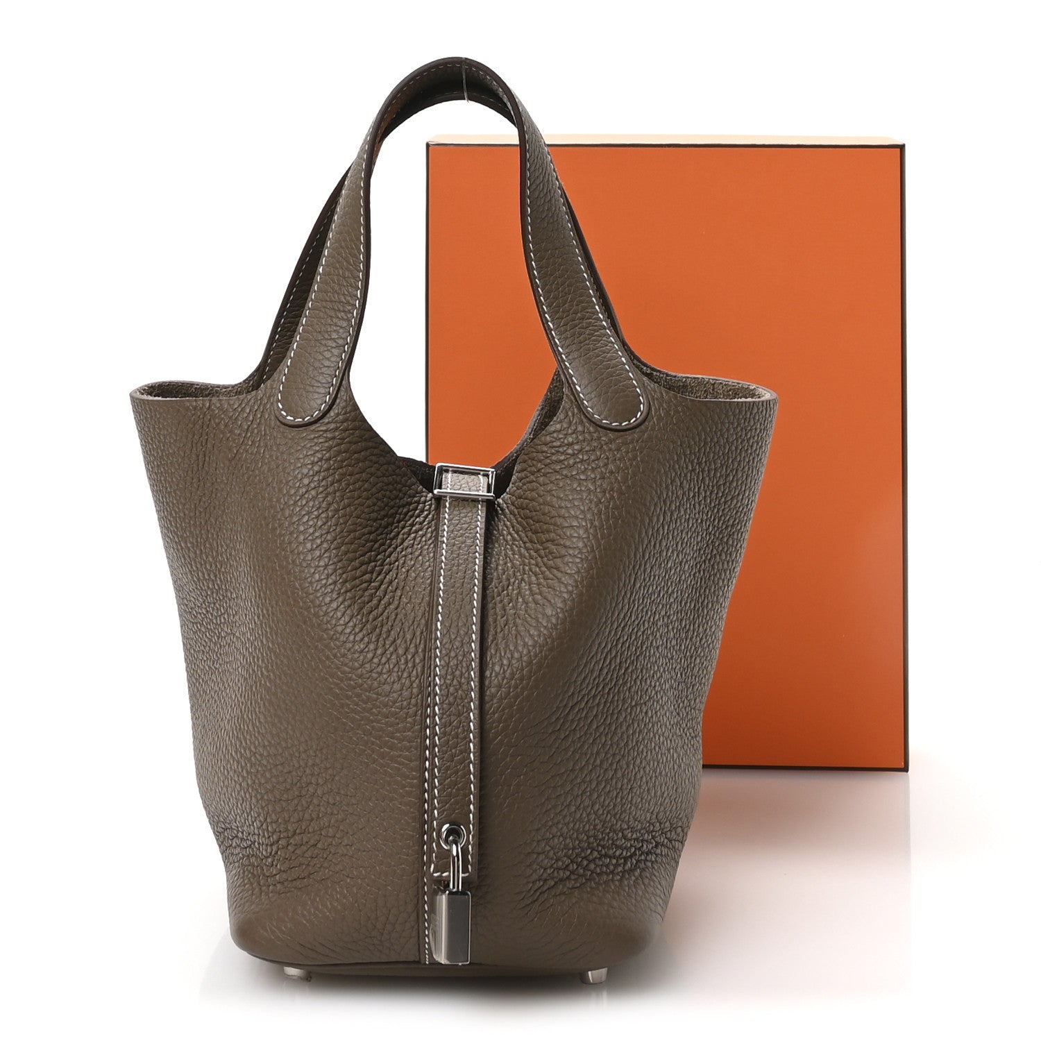 Hermes Taurillon Clemence Picotin Lock 18 PM Etoupe 13 of 13