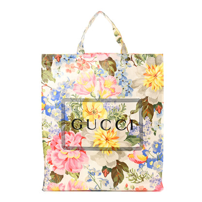 Gucci Patent Canvas Frame Logo Floral Print Vertical Tote Multicolor 1 of 9