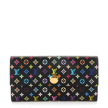Louis Vuitton Monogram Multicolor Sarah Wallet Black Violet 1 of 7