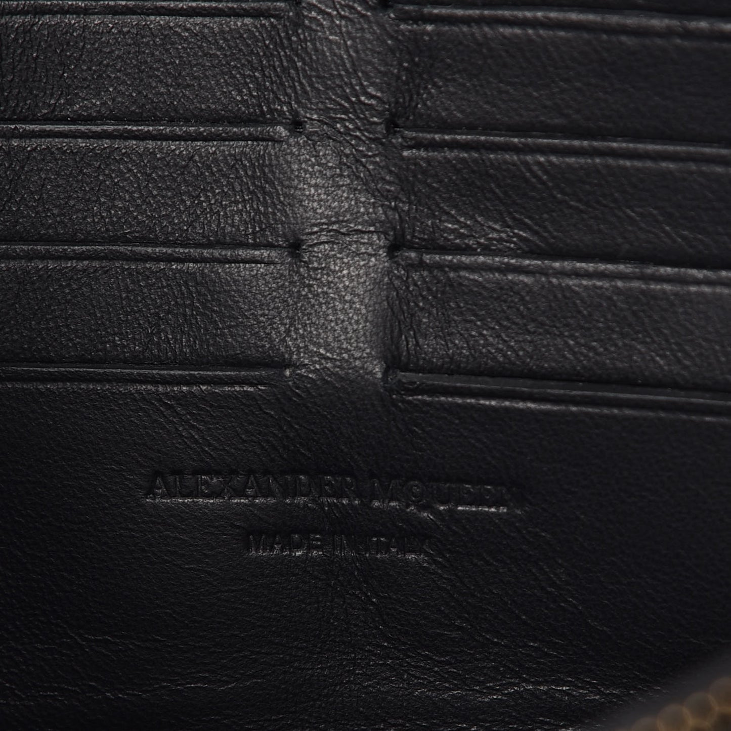 Patent Crocodile Embossed Wallet on Chain Black