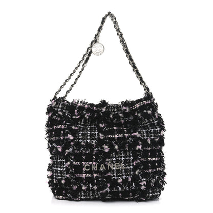 Chanel Tweed Sequin Quilted Chanel 22  Black Pink Multicolor 1 of 11